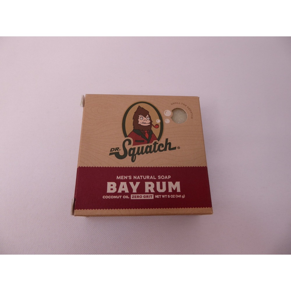 New Dr. Squatch Men's Natural Soap Bay Rum Zero Grit